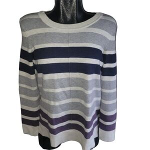 Denver Hayes Striped Crew Neck Sweater M